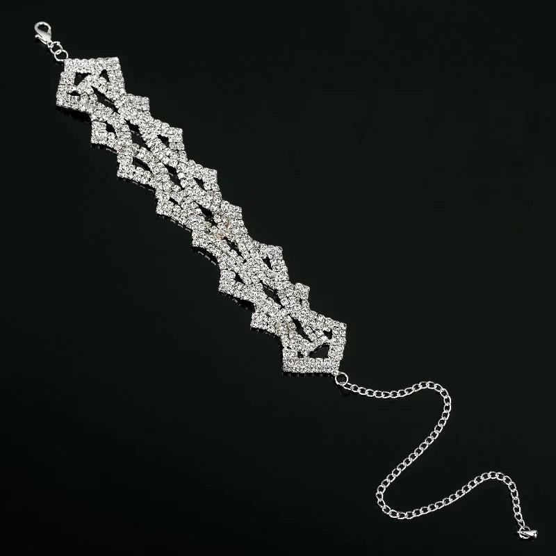 Silver Crystal Chain Bracelet