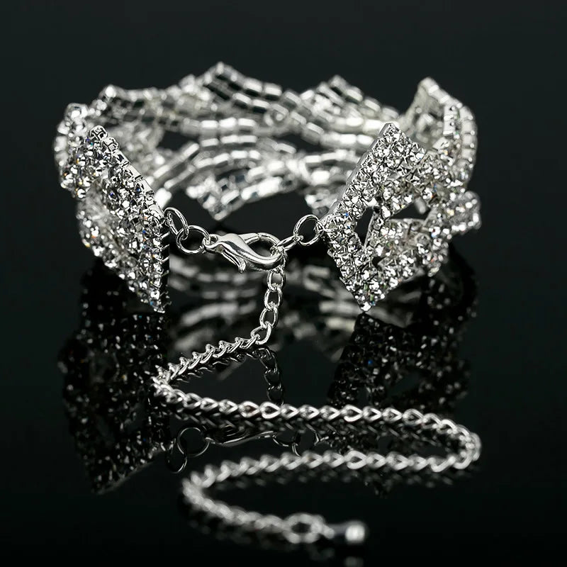 Silver Crystal Chain Bracelet