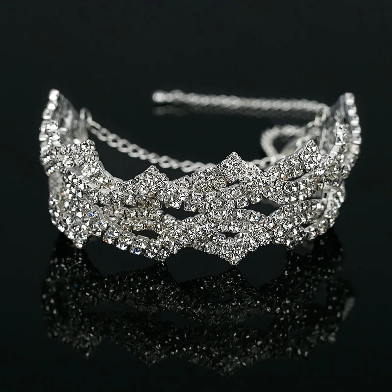 Silver Crystal Chain Bracelet