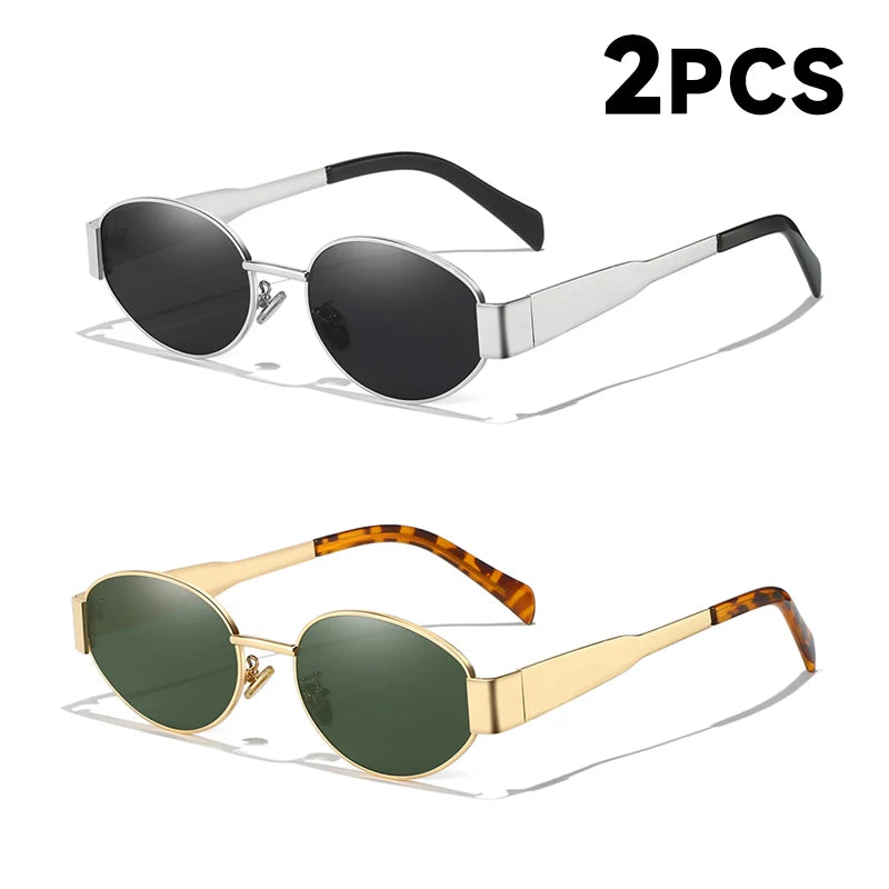 Alloy Oval Sunglasses