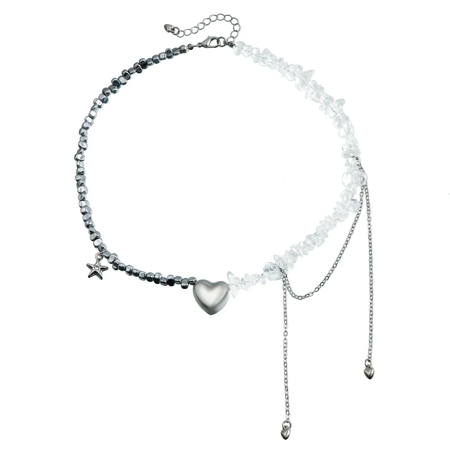 Heart Pendant Layered Choker Necklace