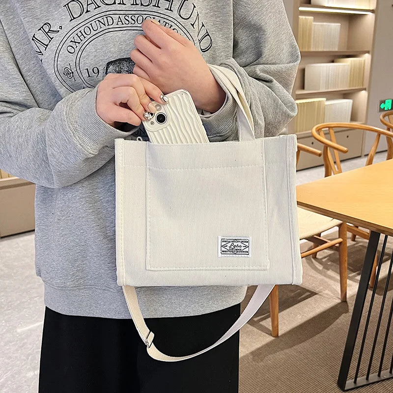Corduroy Crossbody Tote Bag for Women
