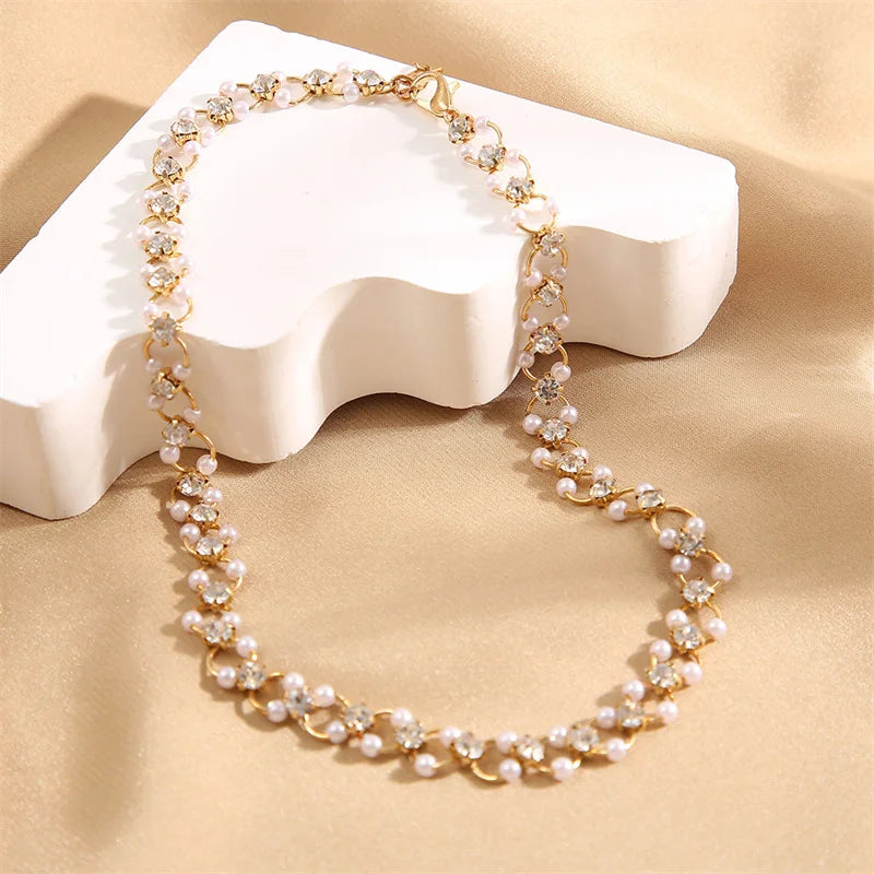 Pearl Cross Choker Necklace