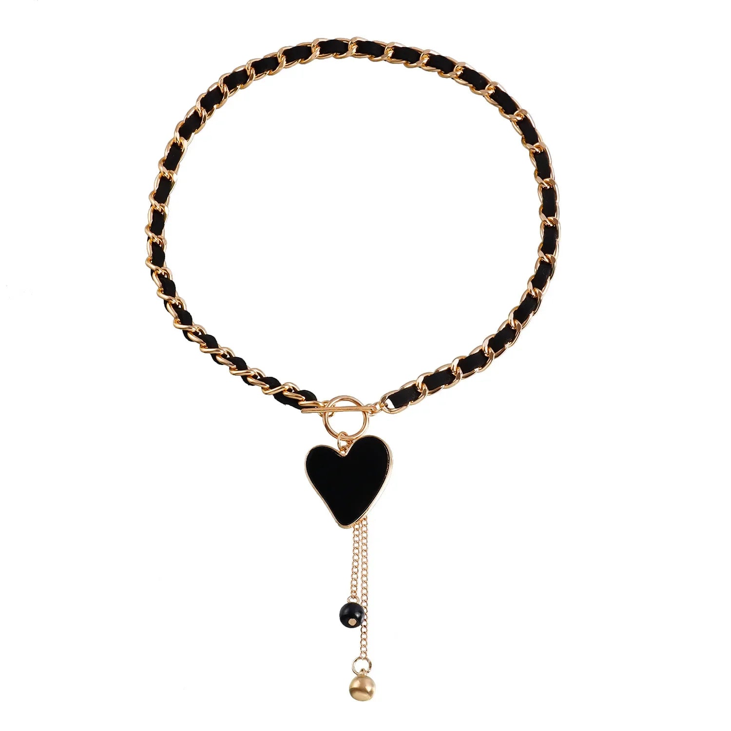 Heart Pendant Layered Choker Necklace
