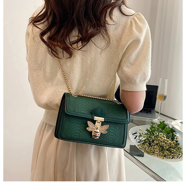 Luxury Crocodile Print Handbag