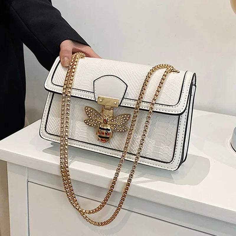 Luxury Crocodile Print Handbag