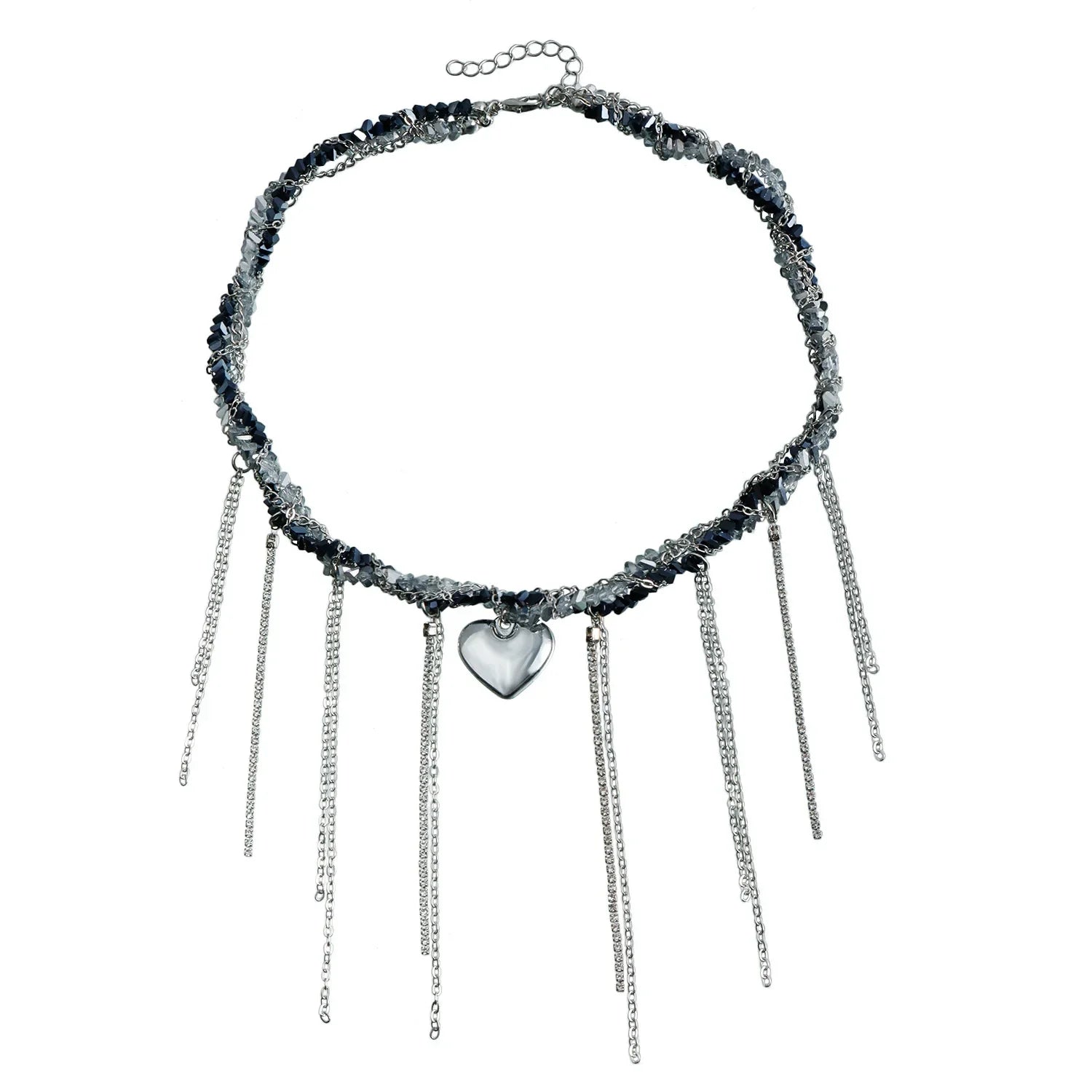 Heart Pendant Layered Choker Necklace