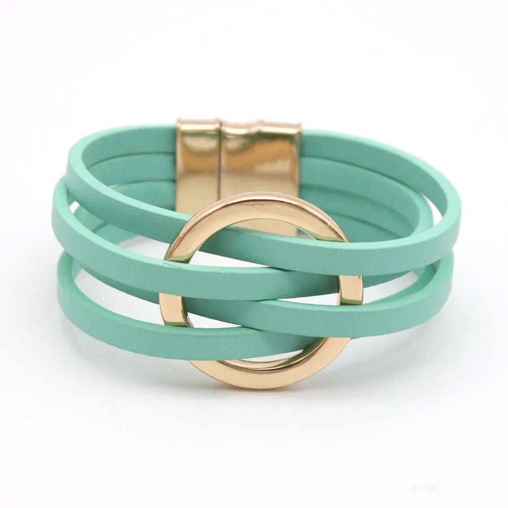 Multilayer Leather Wrap Bracelet