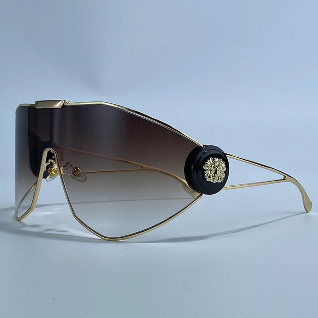 Oversized Shield Sunglasses with UV400 Protection
