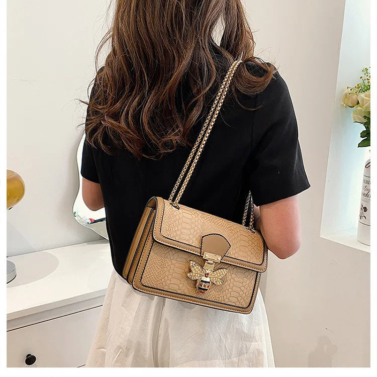 Luxury Crocodile Print Handbag