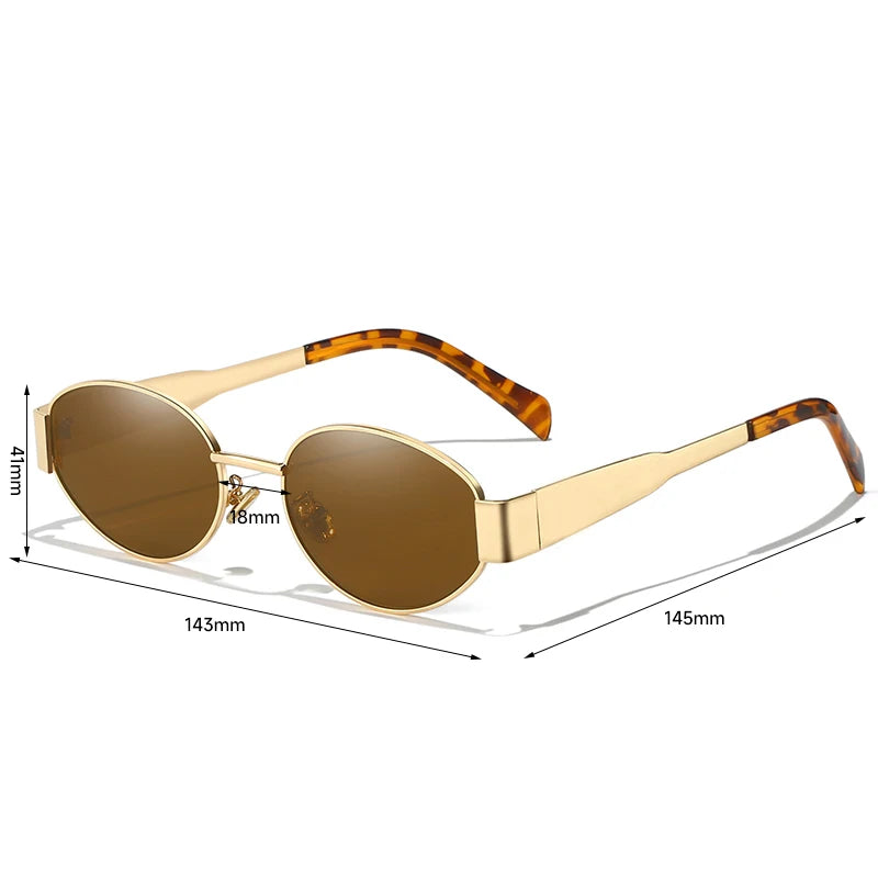 Alloy Oval Sunglasses