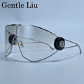 Oversized Shield Sunglasses with UV400 Protection