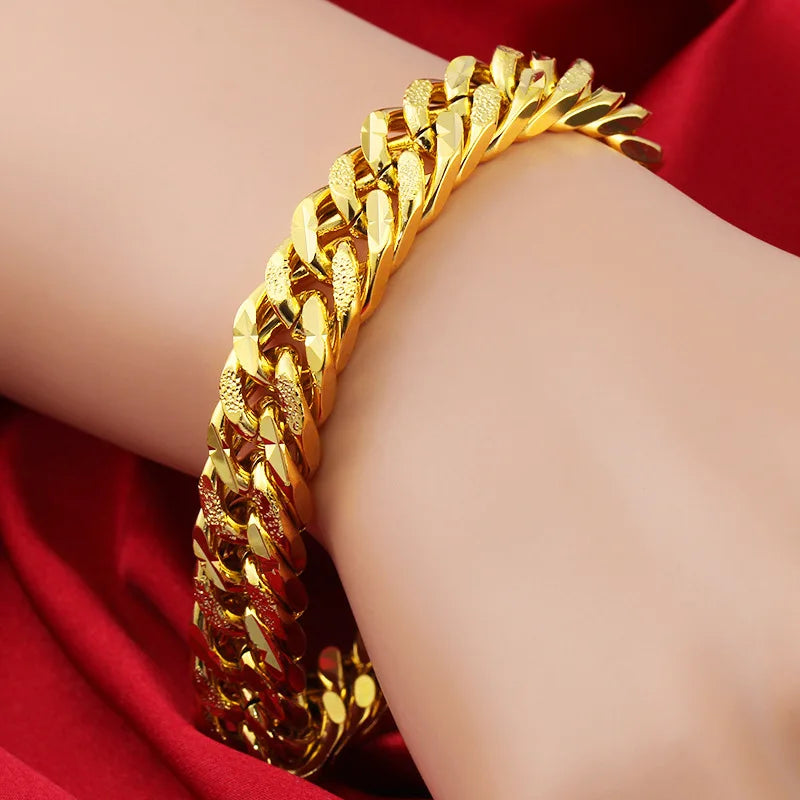 Gold Sterling Silver Chain Bracelet — Unisex
