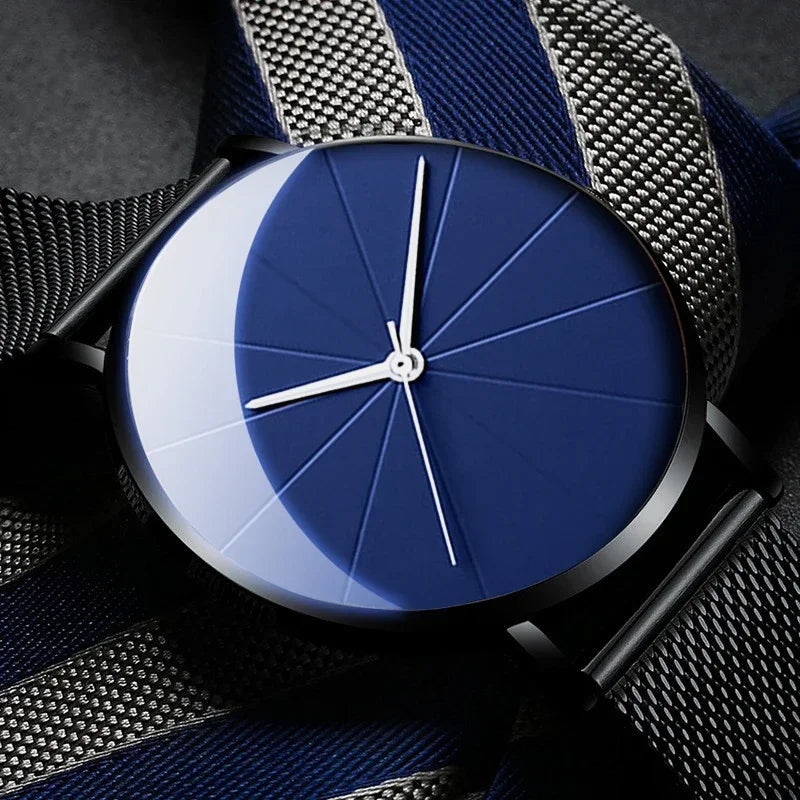 Men's Minimalist Ultra-Thin Mesh Belt Quartz Watch