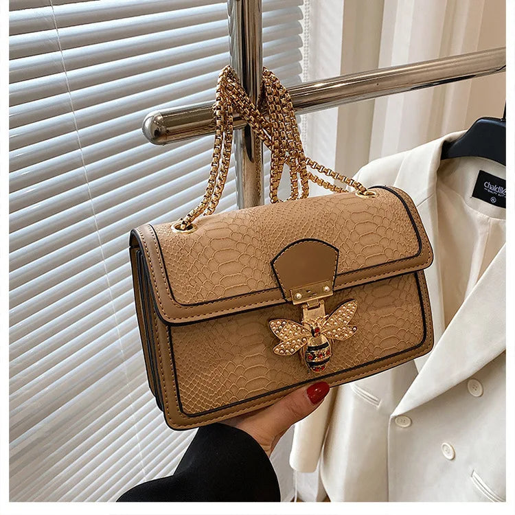 Luxury Crocodile Print Handbag