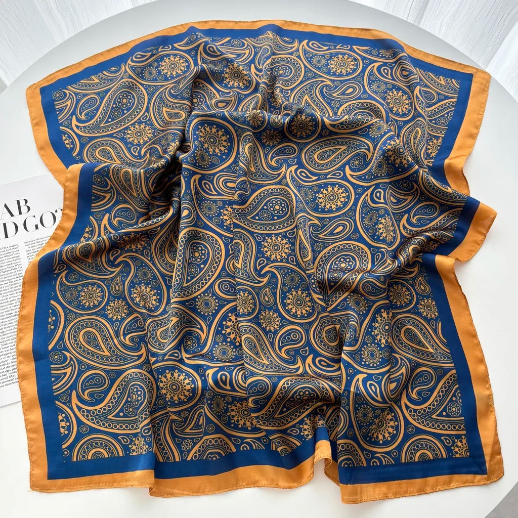Elegant Floral Print Square Scarf