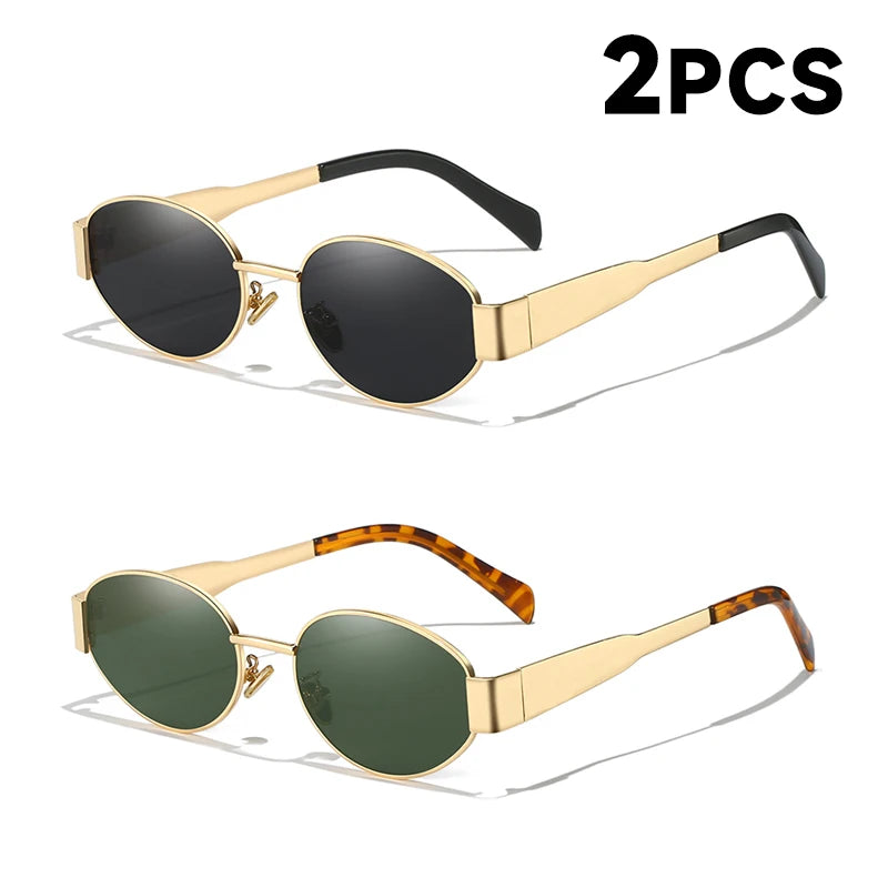 Alloy Oval Sunglasses