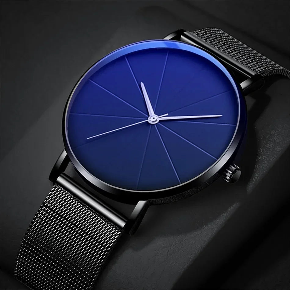 Men's Minimalist Ultra-Thin Mesh Belt Quartz Watch