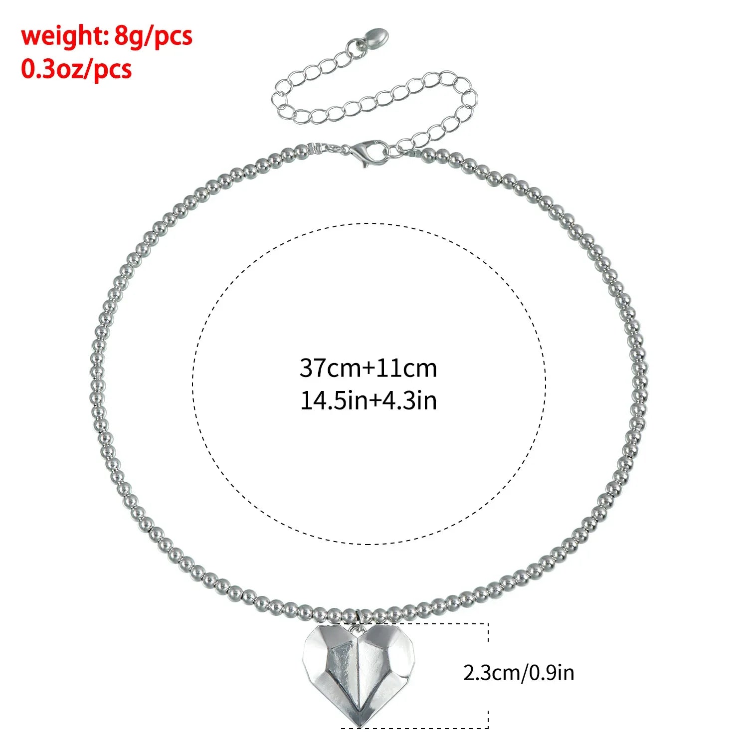 Heart Pendant Layered Choker Necklace
