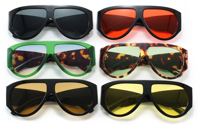 Retro Oversized Oval Sunglasses