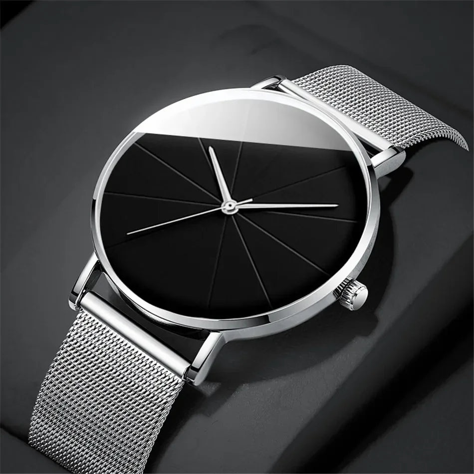 Men's Minimalist Ultra-Thin Mesh Belt Quartz Watch