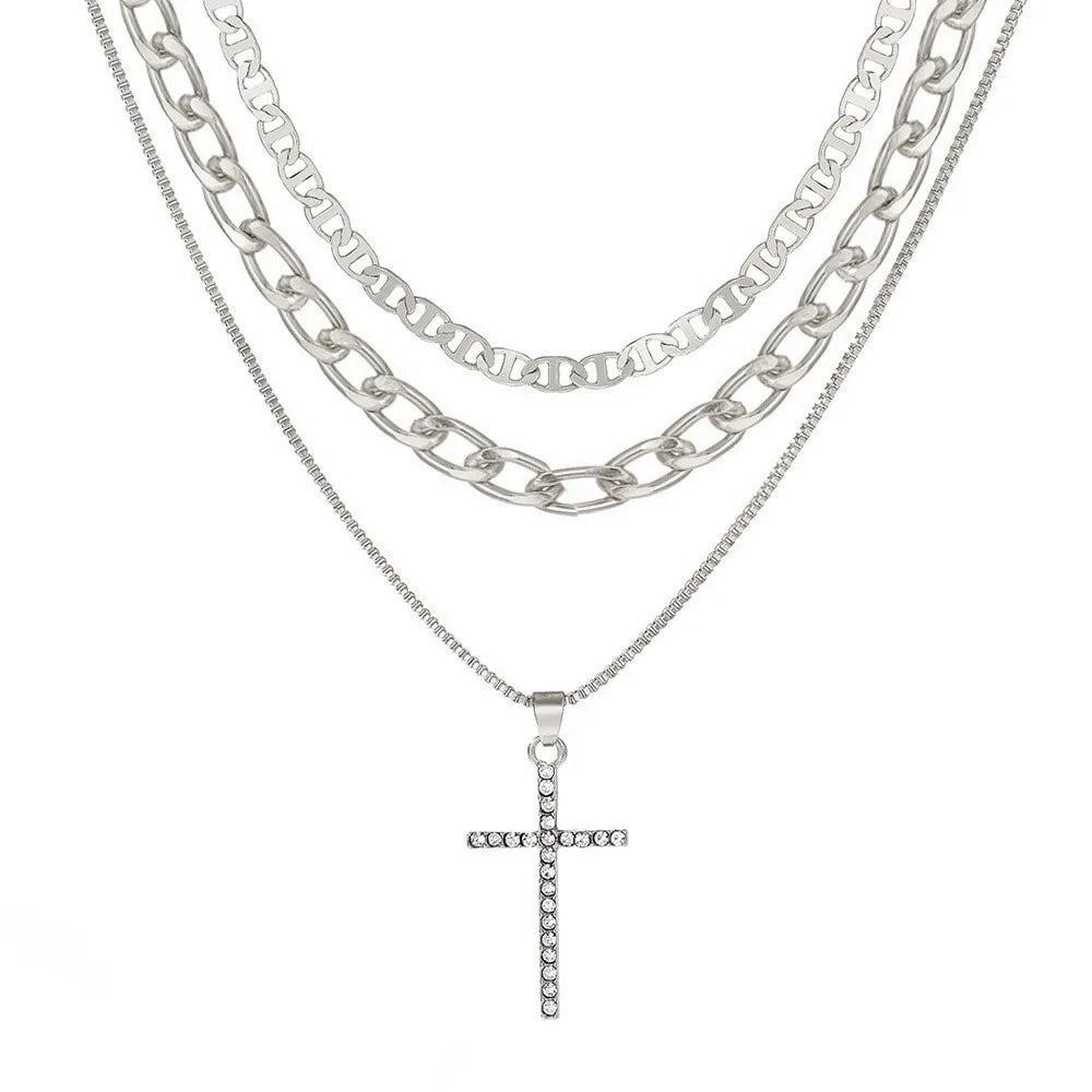 Layered Cross Necklace