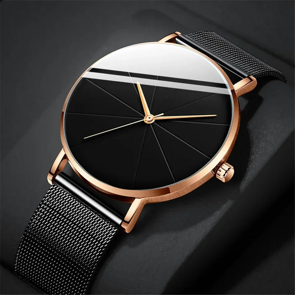 Men's Minimalist Ultra-Thin Mesh Belt Quartz Watch