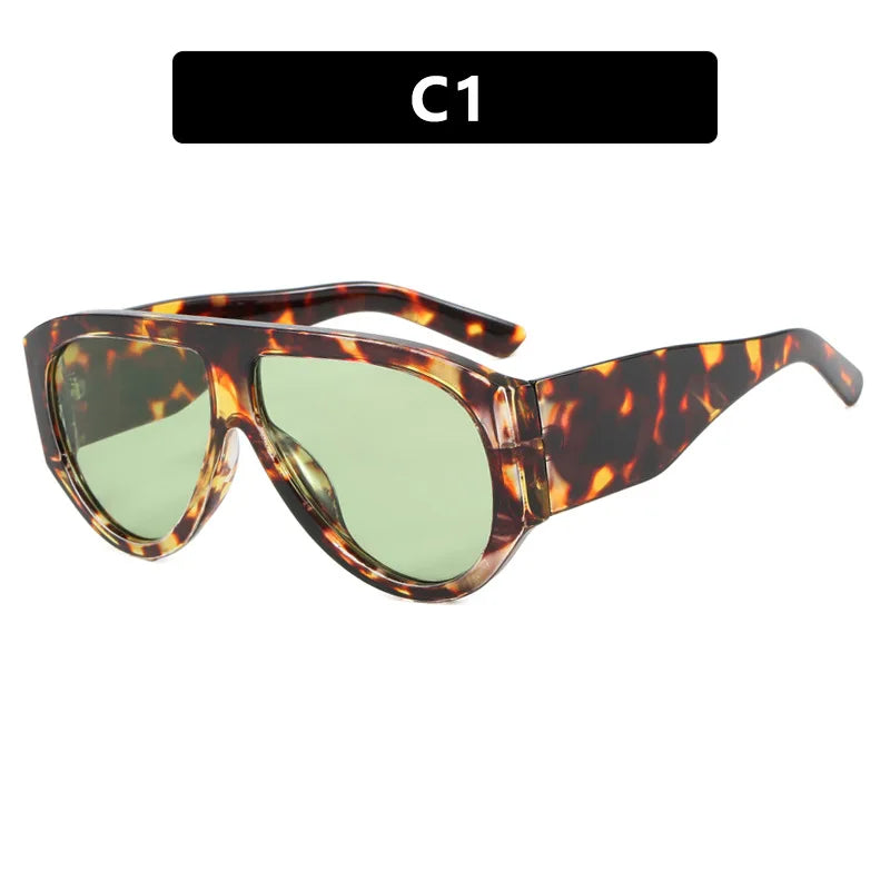 Retro Oversized Oval Sunglasses