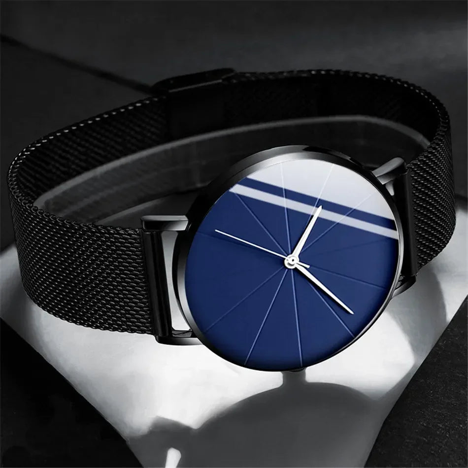 Men's Minimalist Ultra-Thin Mesh Belt Quartz Watch