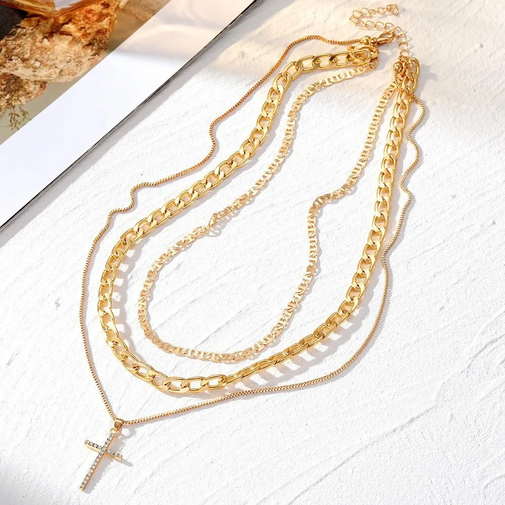 Layered Cross Necklace