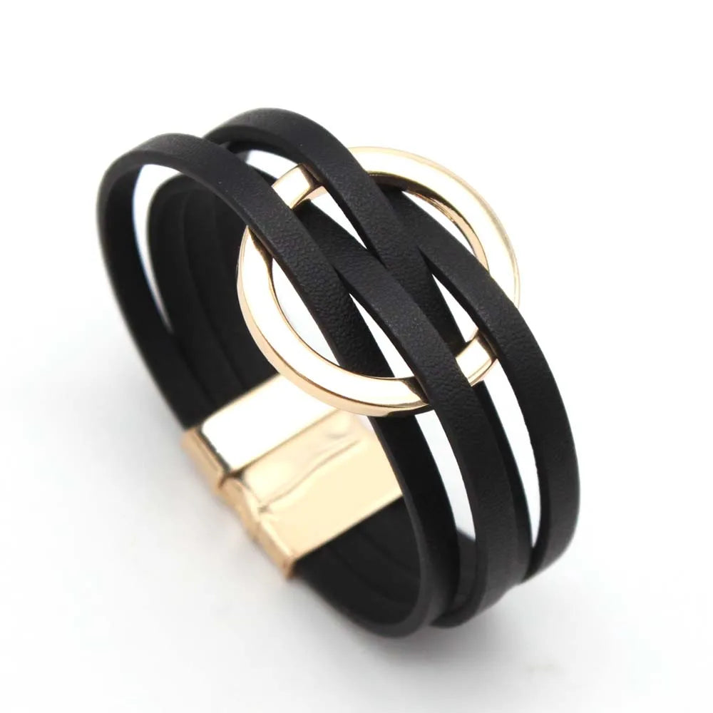 Multilayer Leather Wrap Bracelet