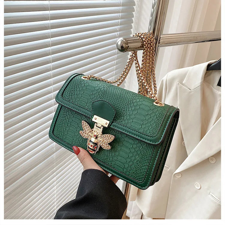 Luxury Crocodile Print Handbag