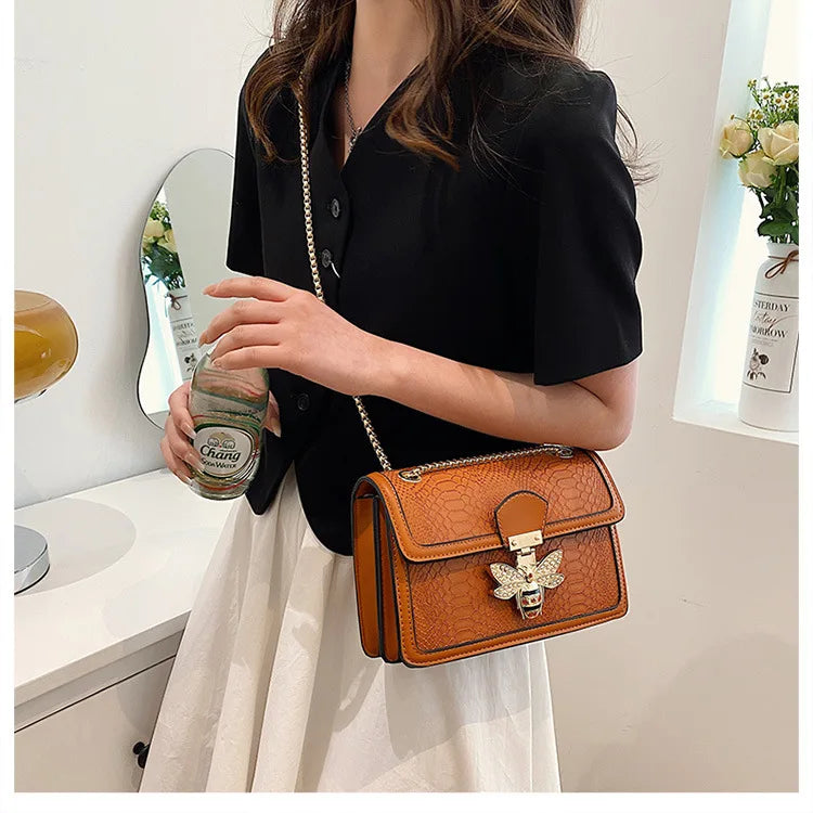 Luxury Crocodile Print Handbag
