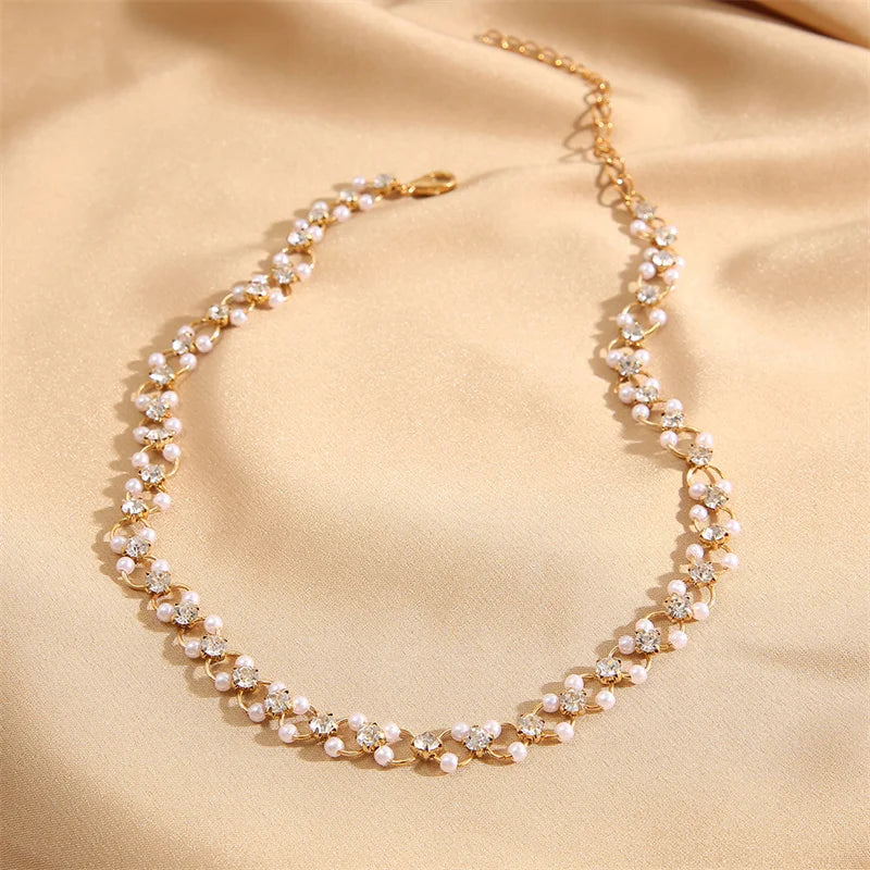 Pearl Cross Choker Necklace