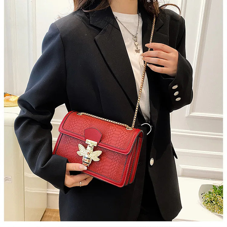 Luxury Crocodile Print Handbag
