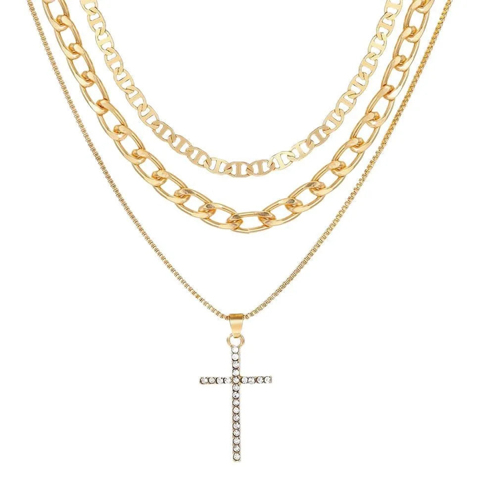 Layered Cross Necklace