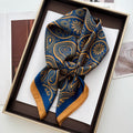 Elegant Floral Print Square Scarf