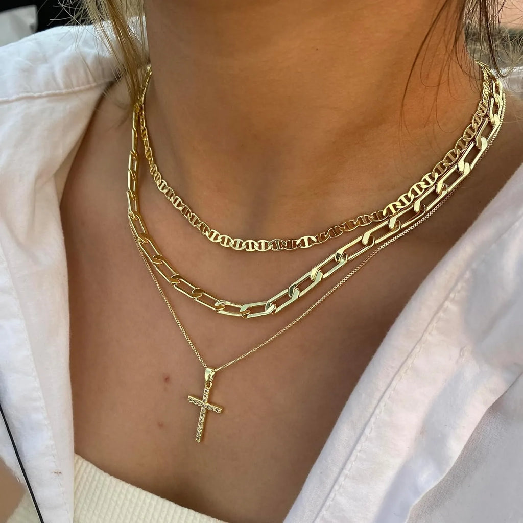 Layered Cross Necklace