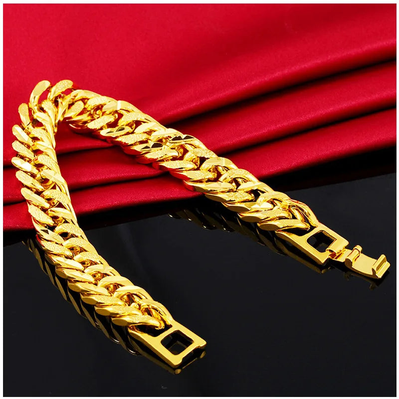 Gold Sterling Silver Chain Bracelet — Unisex