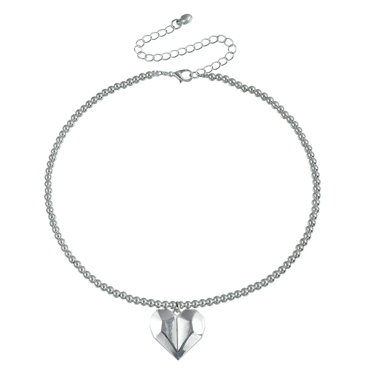 Heart Pendant Layered Choker Necklace