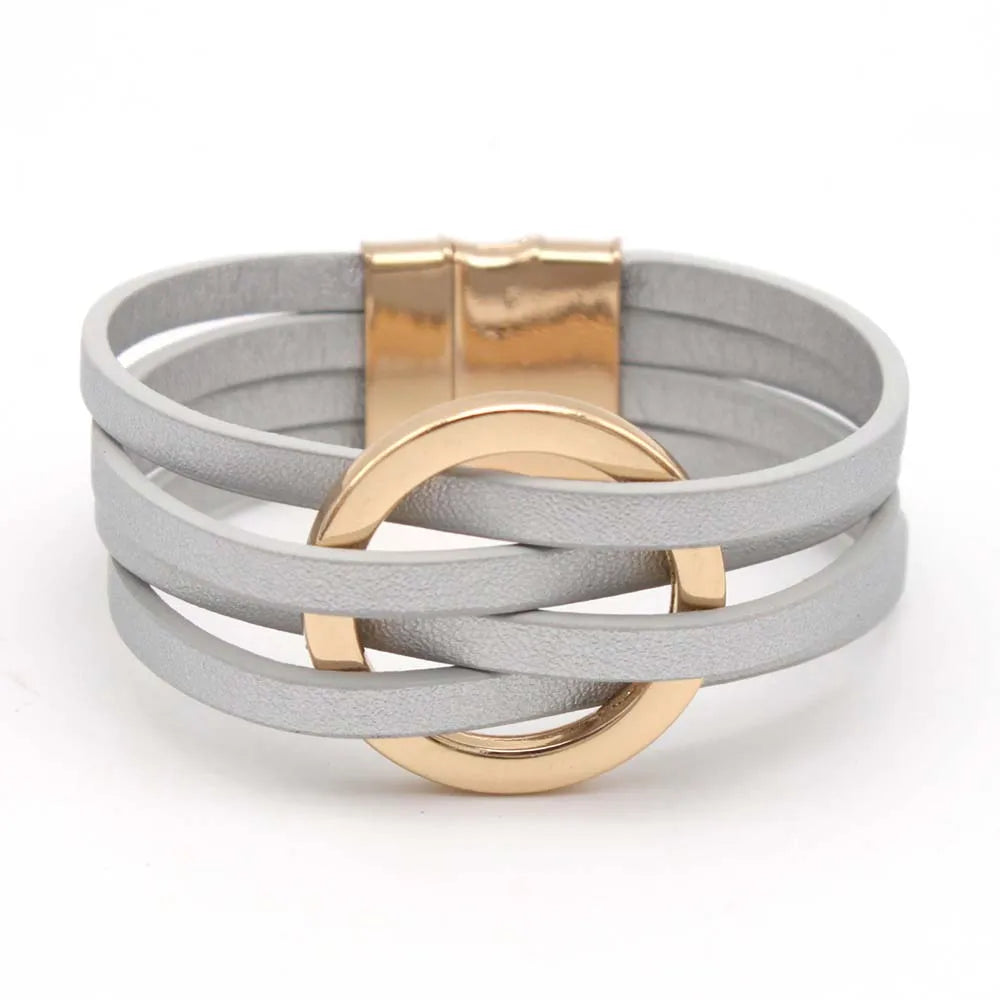 Multilayer Leather Wrap Bracelet