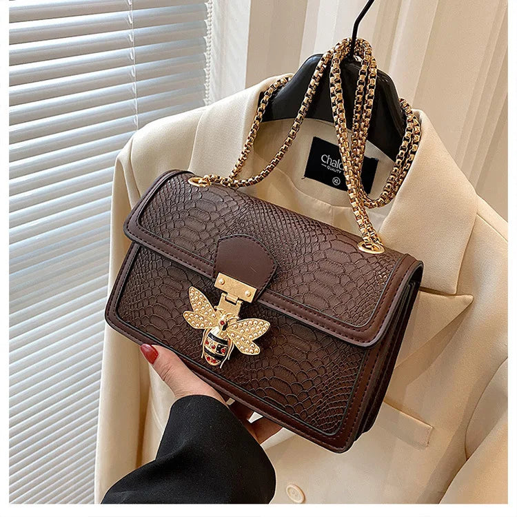 Luxury Crocodile Print Handbag
