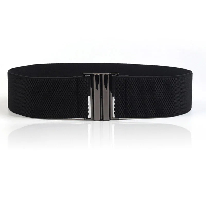 Elastic Wide Waist Belt — Women's Buckle Strap
