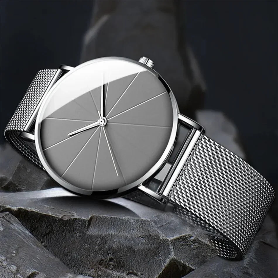 Men's Minimalist Ultra-Thin Mesh Belt Quartz Watch