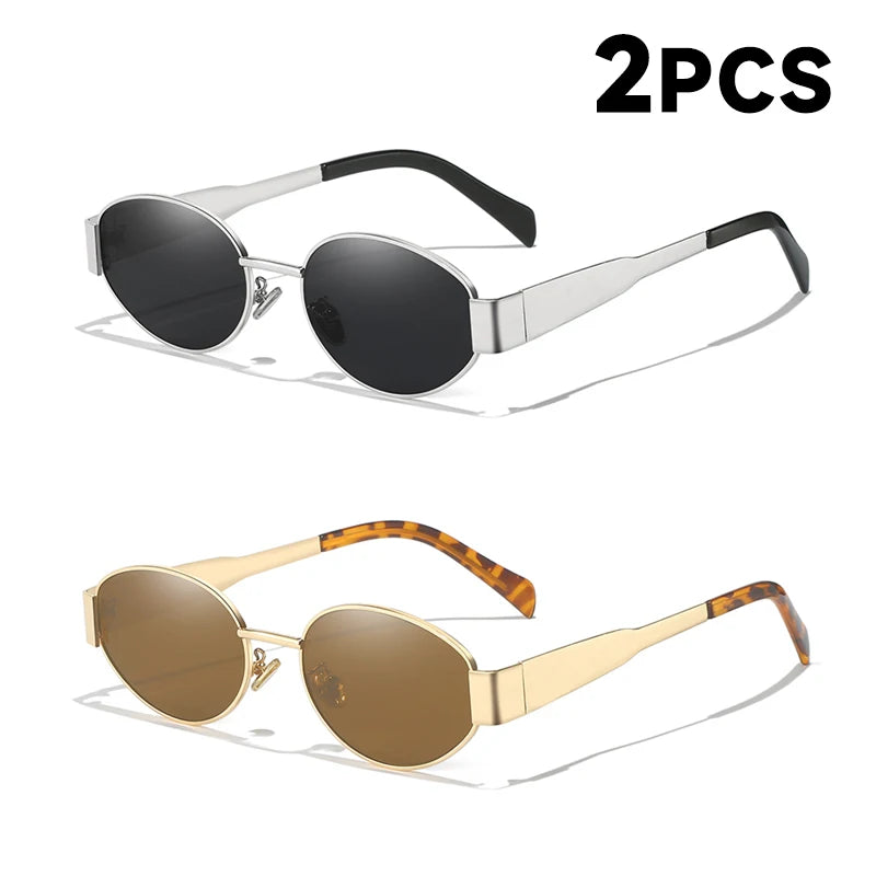 Alloy Oval Sunglasses