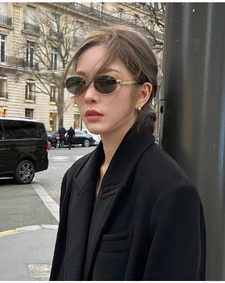 Alloy Oval Sunglasses
