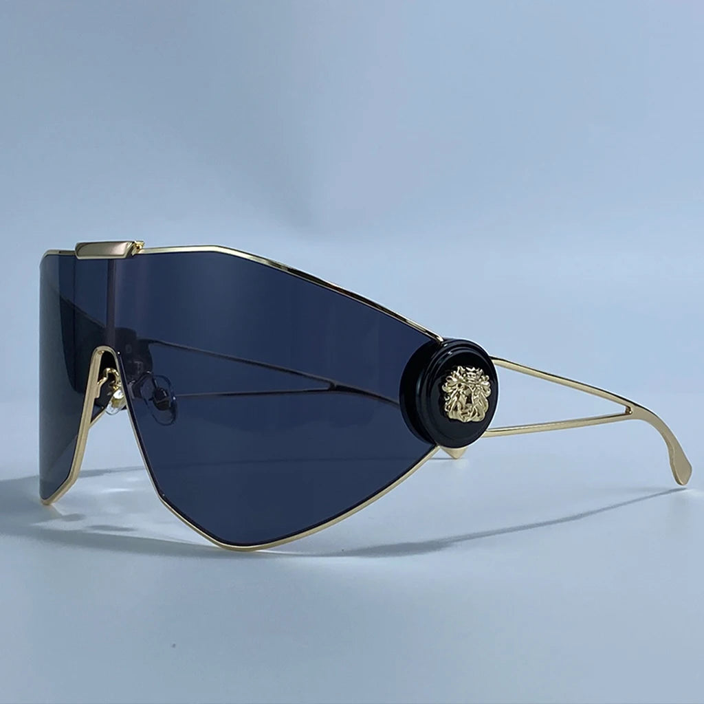Oversized Shield Sunglasses with UV400 Protection