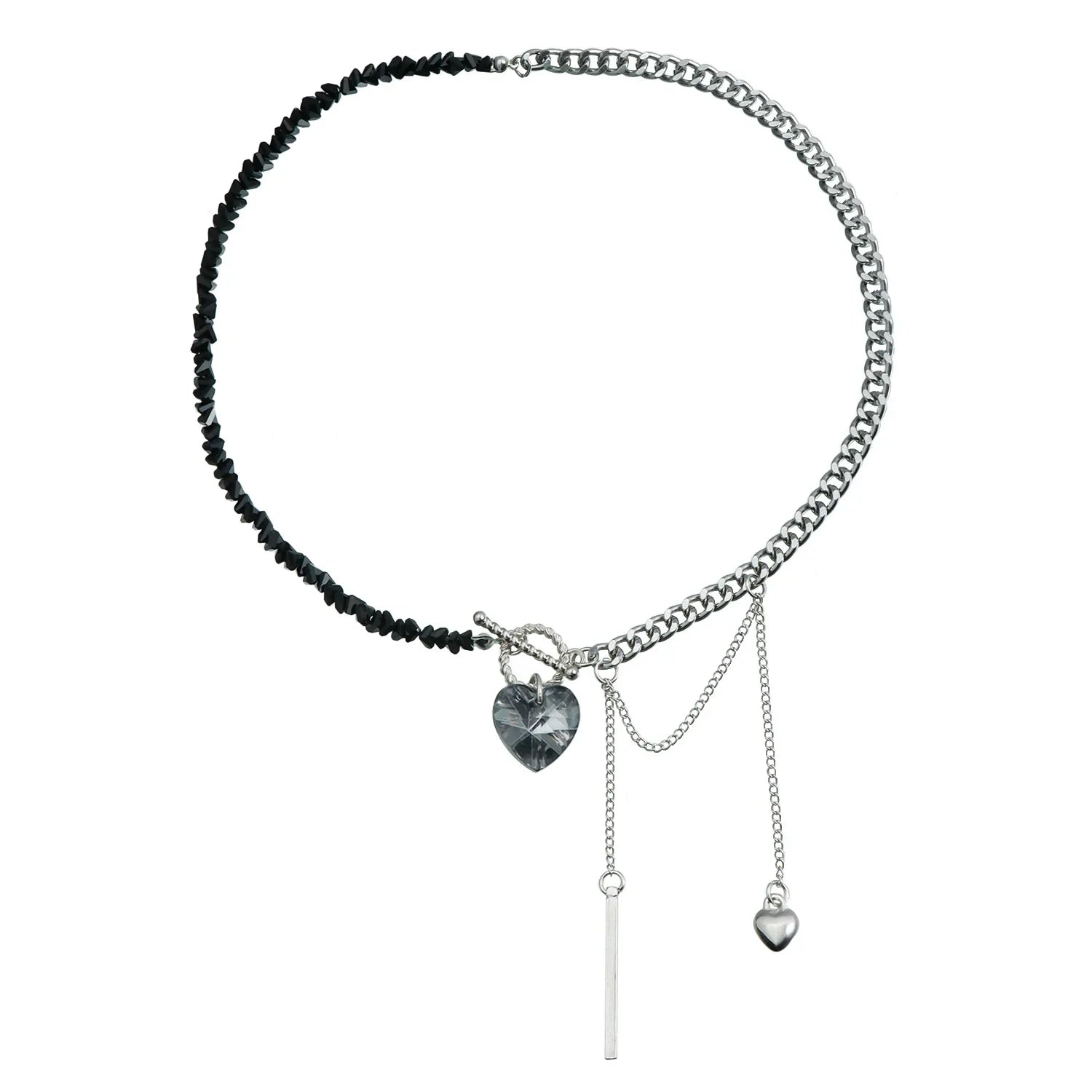 Heart Pendant Layered Choker Necklace