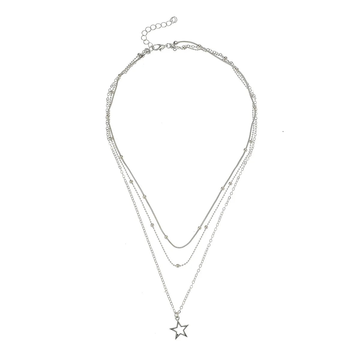 Layered Gold Circle Pendant Necklace Set