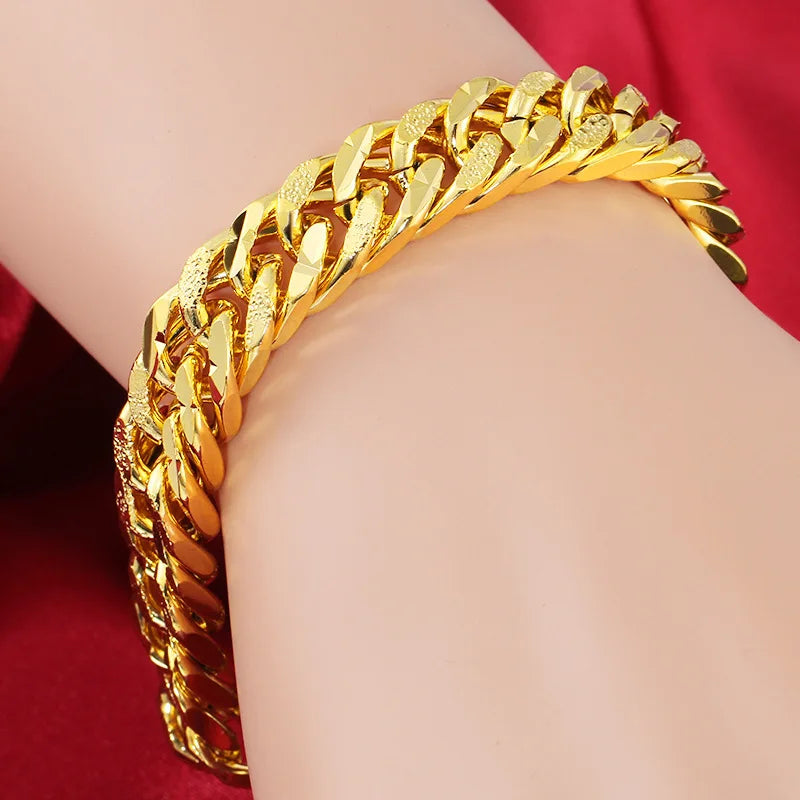 Gold Sterling Silver Chain Bracelet — Unisex